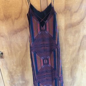 Drapey open back tribal maxi dress